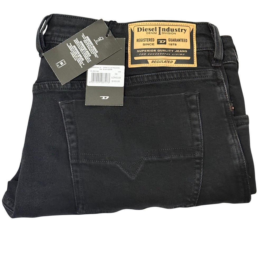 Diesel Zatiny Black Denim Bootcut Jeans Mens 38x30 New With Tags